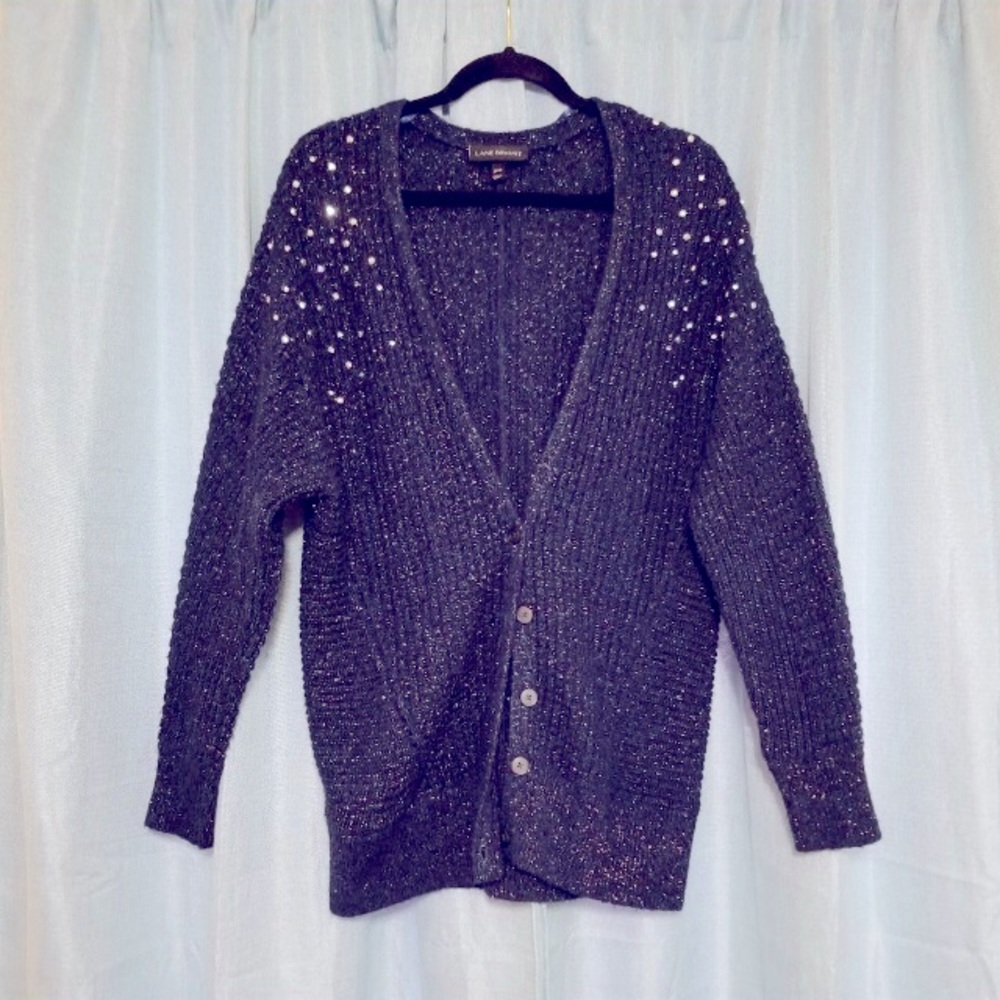 Lane Bryant 14-16 sparkle cardigan navy holiday